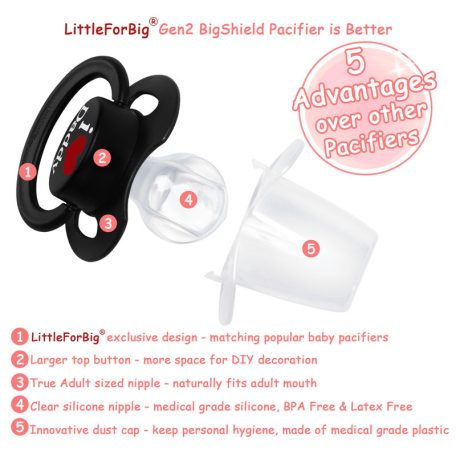 Little For Big Gen2 BigShield I Love Daddy adult pacifier in several colors