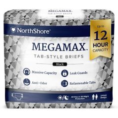 NorthShore MEGAMAX black adult diaper size L pack